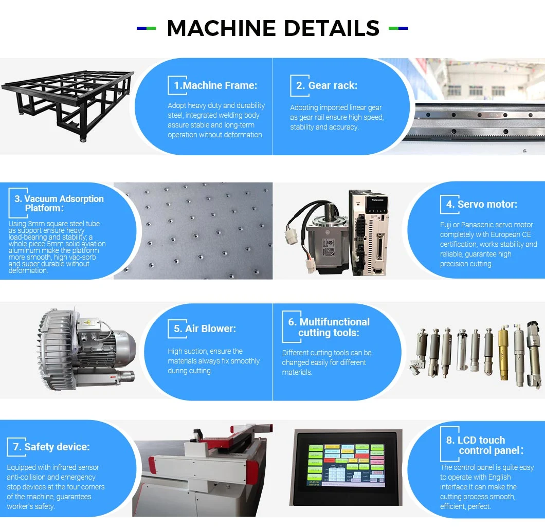 CNC Machine Digital Oscillating Knife Sponge Foam Rubber PVC Leather Cutting Machine Cloth Fabric Cutter Textile Machine Fabric Slitting Machine Manufacture